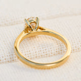 oval lab grown diamond yellow gold engagement ring