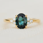 Oval Australian Green Sapphire Engagement Ring