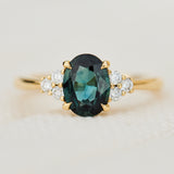 Oval Australian Green Sapphire Engagement Ring