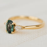 Oval Green Sapphire Engagement Ring