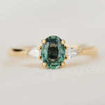 Oval Green Sapphire Engagement Ring