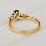 Oval Green Sapphire Engagement Ring