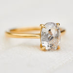 oval icy salt and pepper diamond solitaire ring