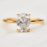oval icy salt and pepper diamond solitaire ring