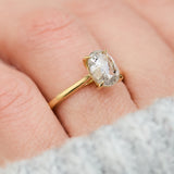 oval icy salt and pepper diamond solitaire ring