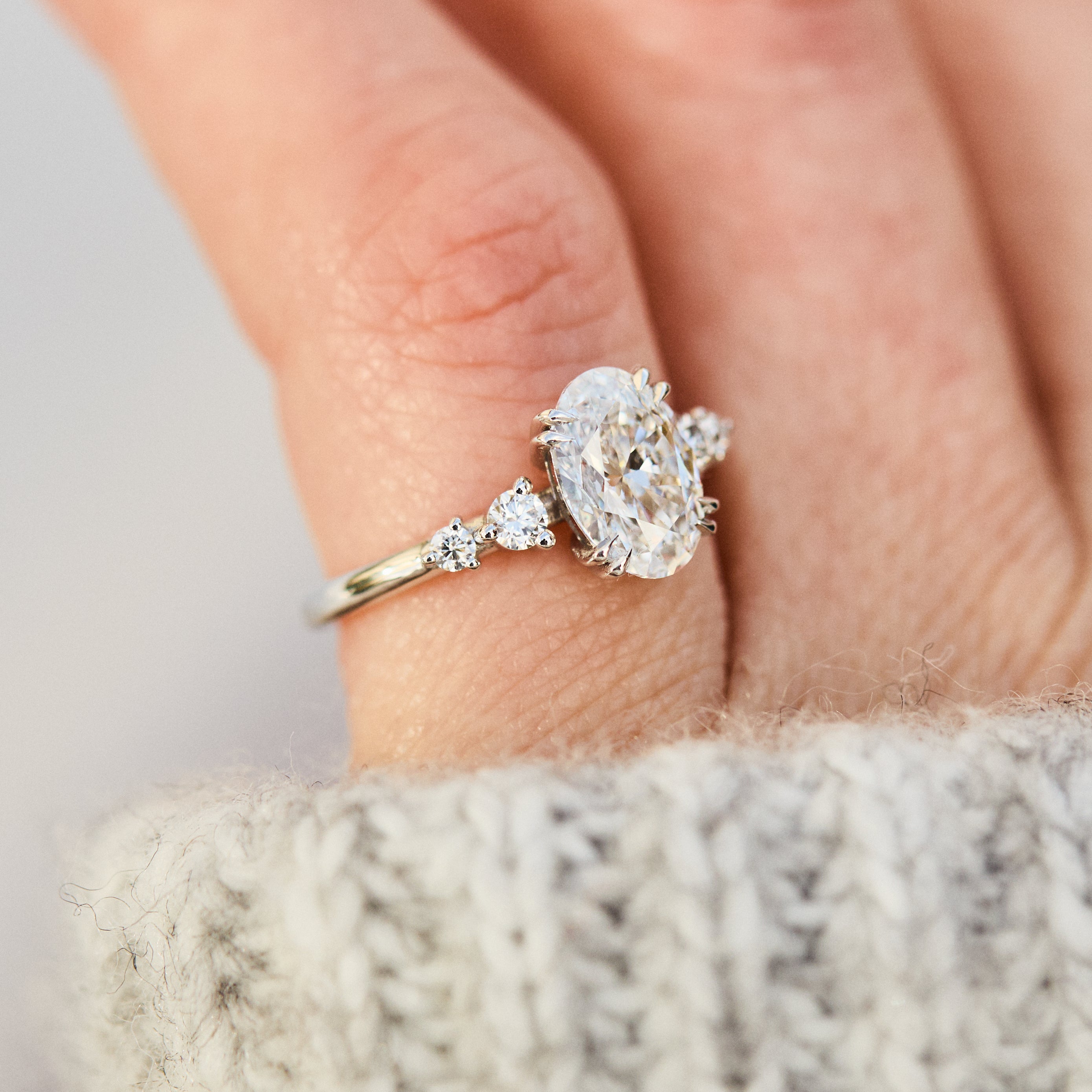 oval diamond platinum engagement ring 
