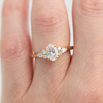oval lab grown diamond engagement ring set in 18ct yellow gold
