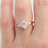 oval lab grown diamond engagement ring set in 18ct yellow gold