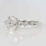 oval lab grown diamond five stone engagement ring