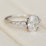 oval diamond platinum engagement ring 
