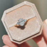 oval lab grown diamond yellow gold and platinum engagement ring