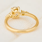 oval lab grown diamond yellow gold engagement ring uk