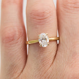 oval lab grown diamond yellow gold engagement ring