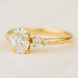oval lab grown diamond yellow gold engagement ring uk