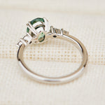 oval mint green montana sapphire engagement ring set in platinum