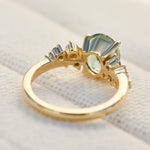 oval mint green sapphire yellow gold engagement ring