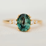 Oval Teal Montana Sapphire Engagement Ring