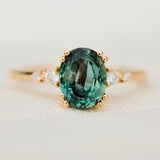 Oval Teal Montana Sapphire Engagement Ring