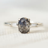 Salt and pepper engagement ring