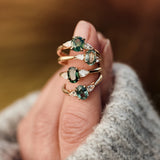 oval teal sapphire engagement rings