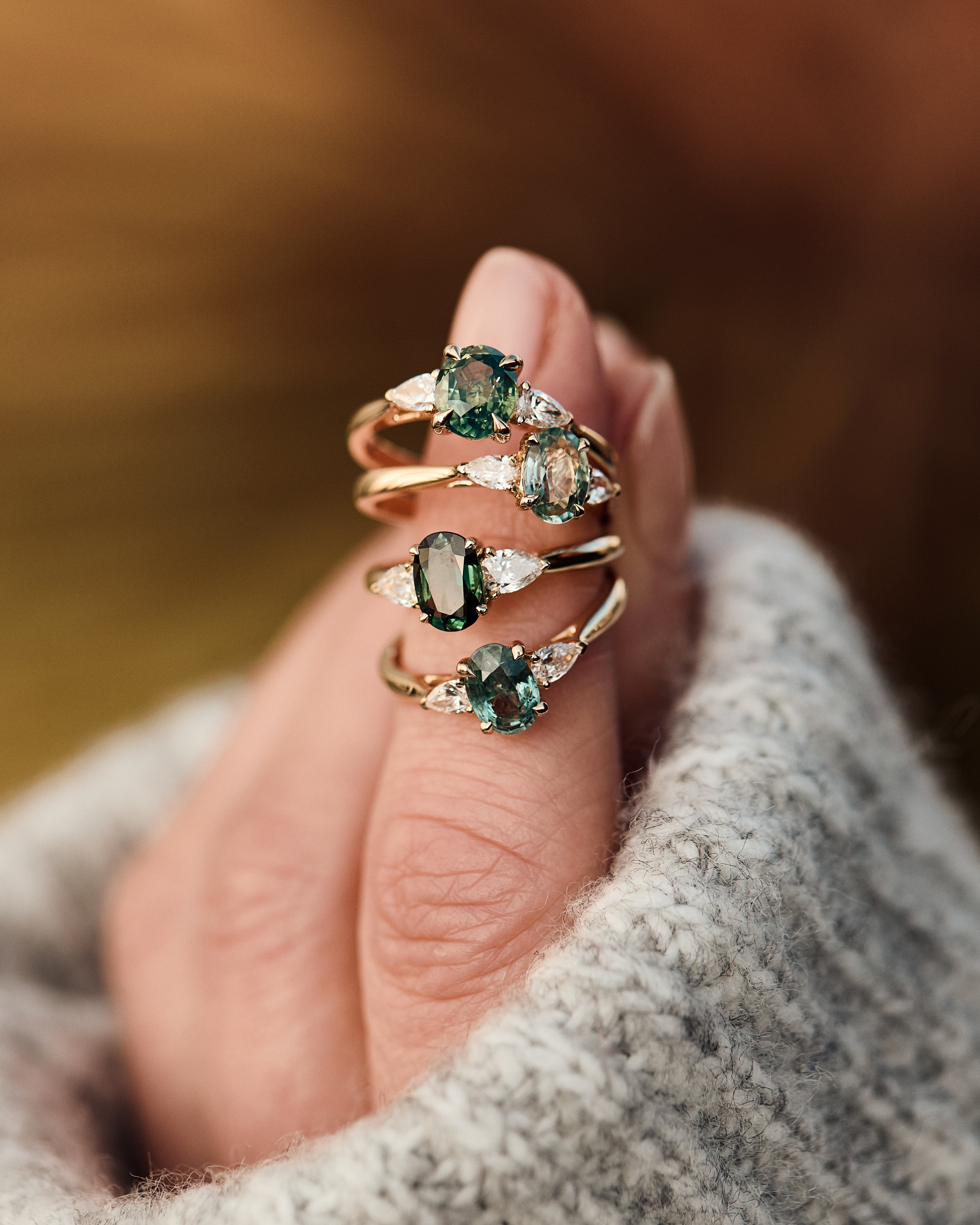 oval teal sapphire engagement rings