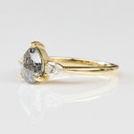 Pear Shape Salt and Pepper Diamond Engagement Ring