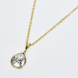 1.45ct pear-shaped salt & pepper diamond necklace in 18ct yellow gold.