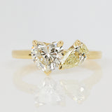 Heart & Pear Shape Natural Diamond Engagement Ring