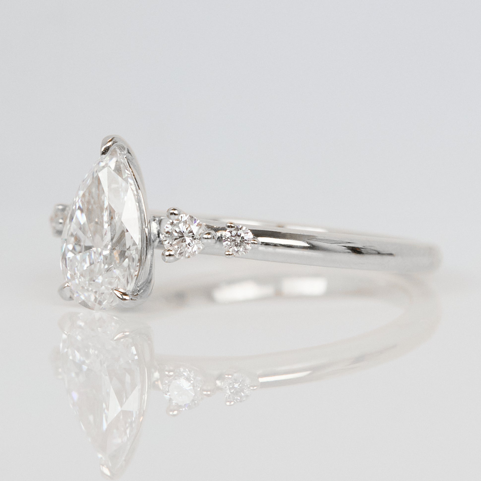 Pear Lab Grown Diamond Engagement Ring