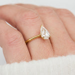 pear shape lab grown diamond yellow gold solitaire engagement ring