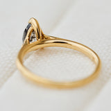 pear shape salt and pepper diamond engagement solitaire ring