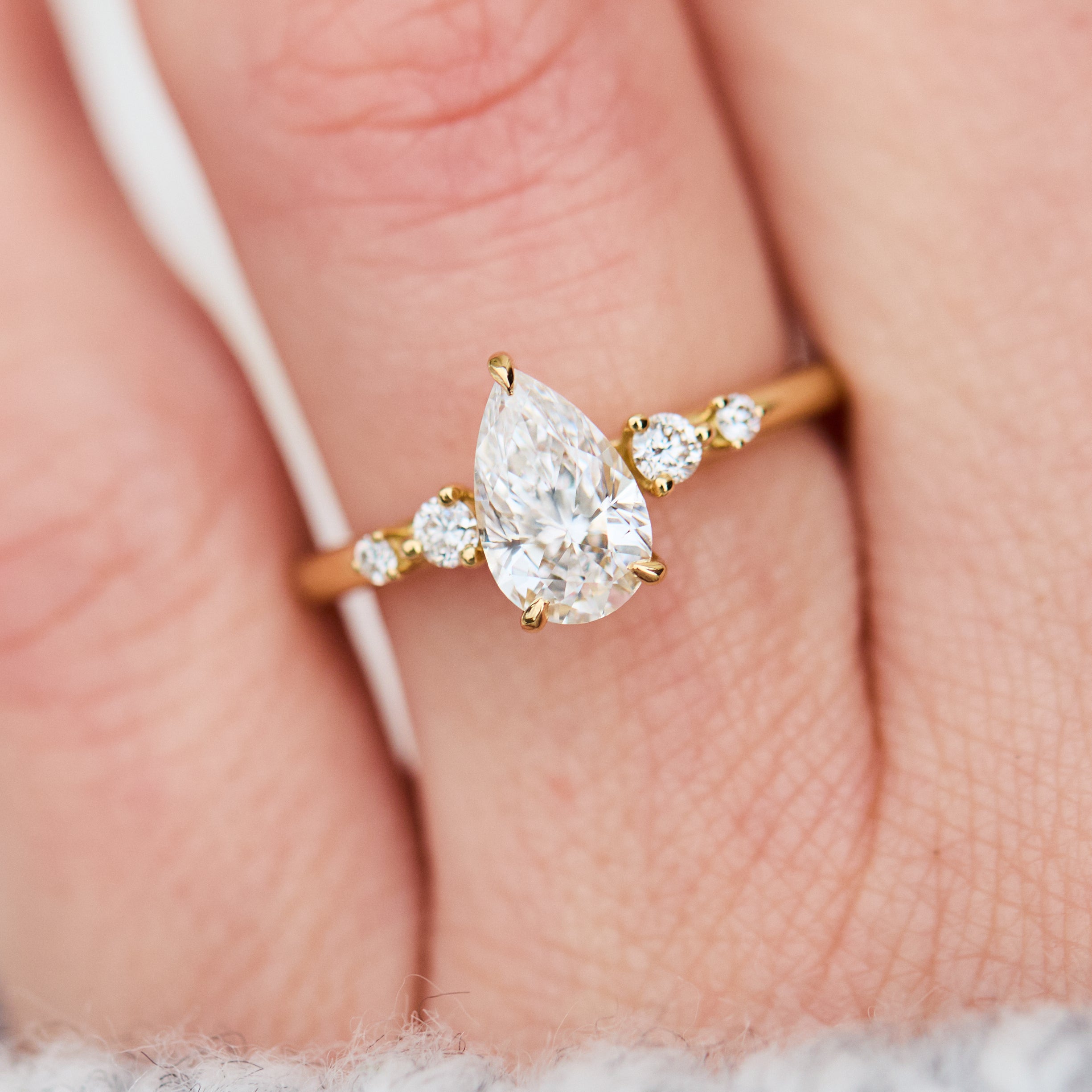 Pear Lab Grown Diamond Engagement Ring