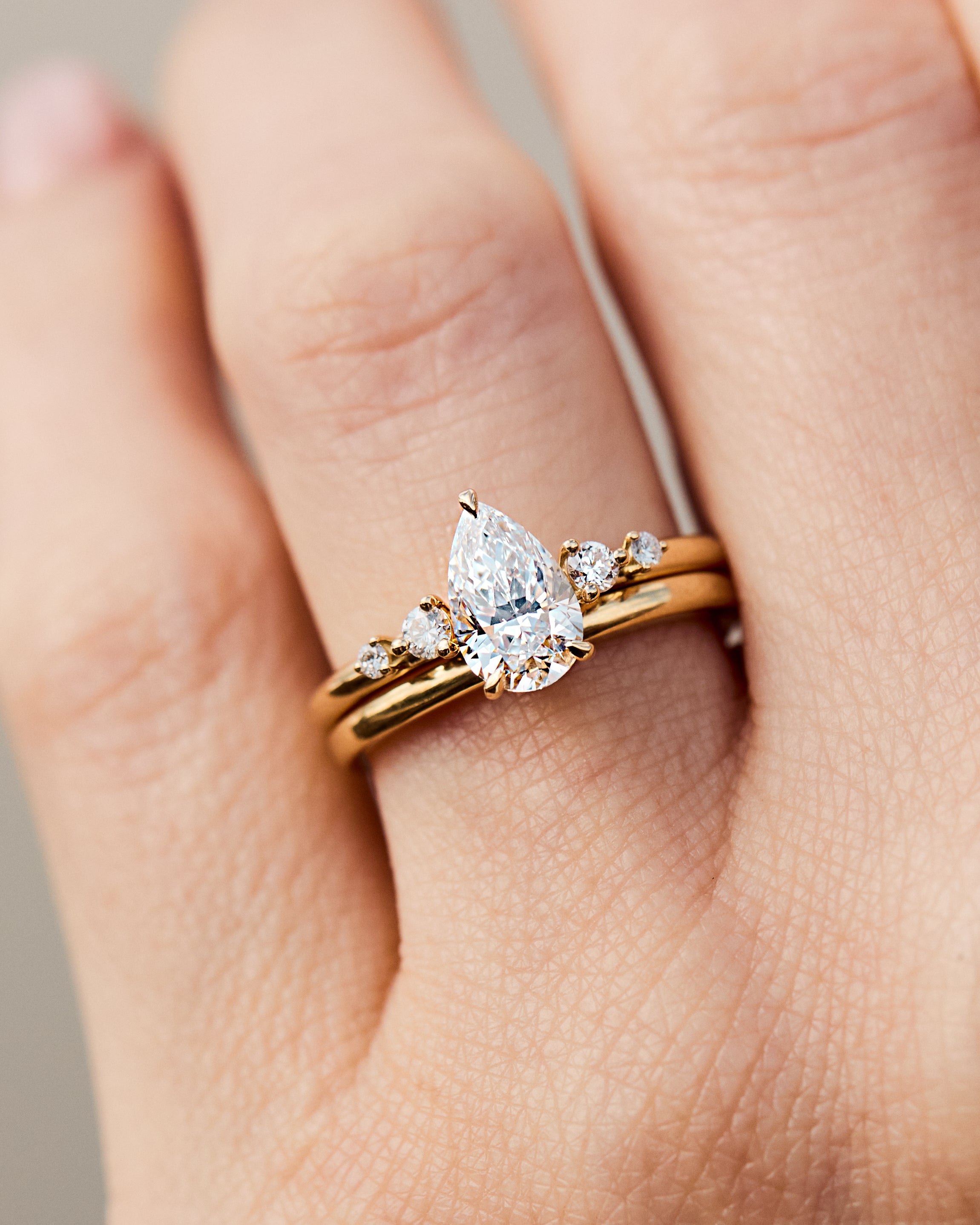 Pear Lab Grown Diamond Engagement Ring