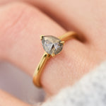 pear shape salt and pepper solitaire ring