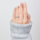 Pear Shape Salt and Pepper Diamond Engagement Ring