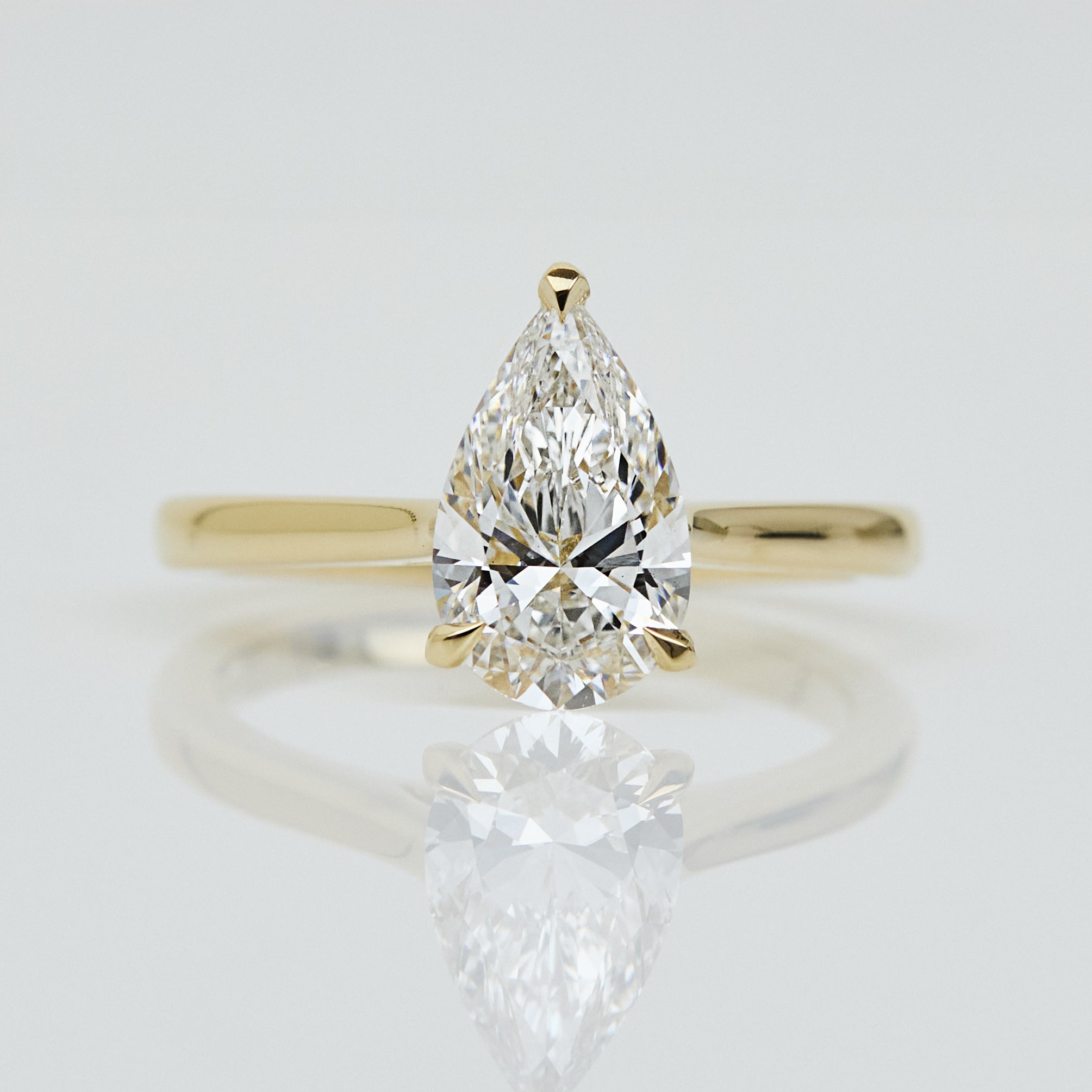 Pear Shape Lab Grown Diamond Engagement Ring, Juno Setting