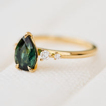 Green Sapphire Engagement Ring