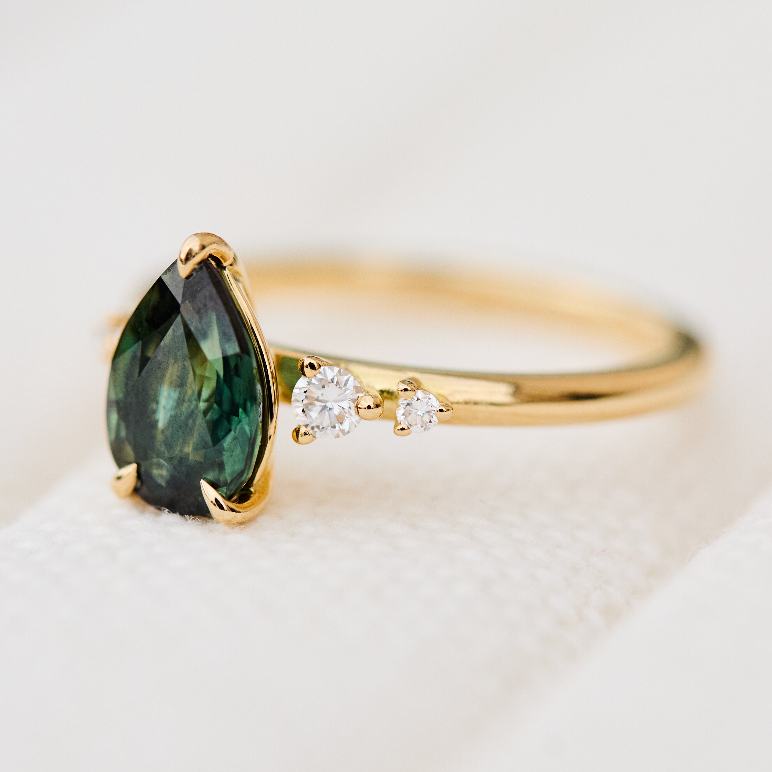 Green Sapphire Engagement Ring