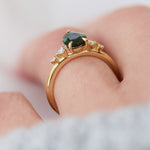 Pear Green Sapphire Engagement Ring