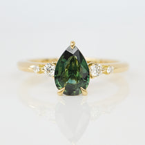 Pear Green Sapphire Engagement Ring