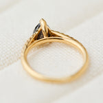 18ct yellow gold salt and pepper pear diamond engagement pavé ring