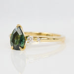 Pear Green Sapphire Engagement Ring