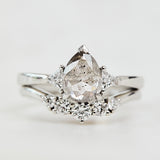 Pear Shape Salt and Pepper Diamond Engagement Ring
