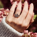 Pear Shape Salt and Pepper Diamond Engagement Ring