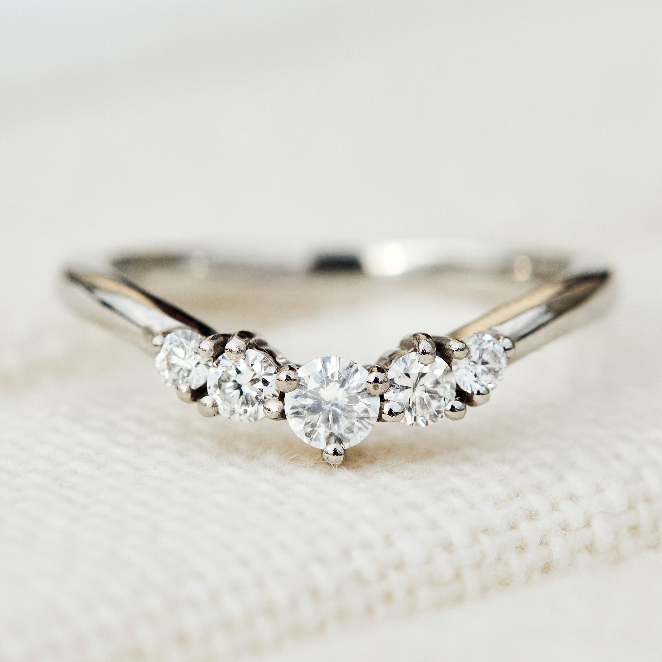 platinum five diamond wedding band