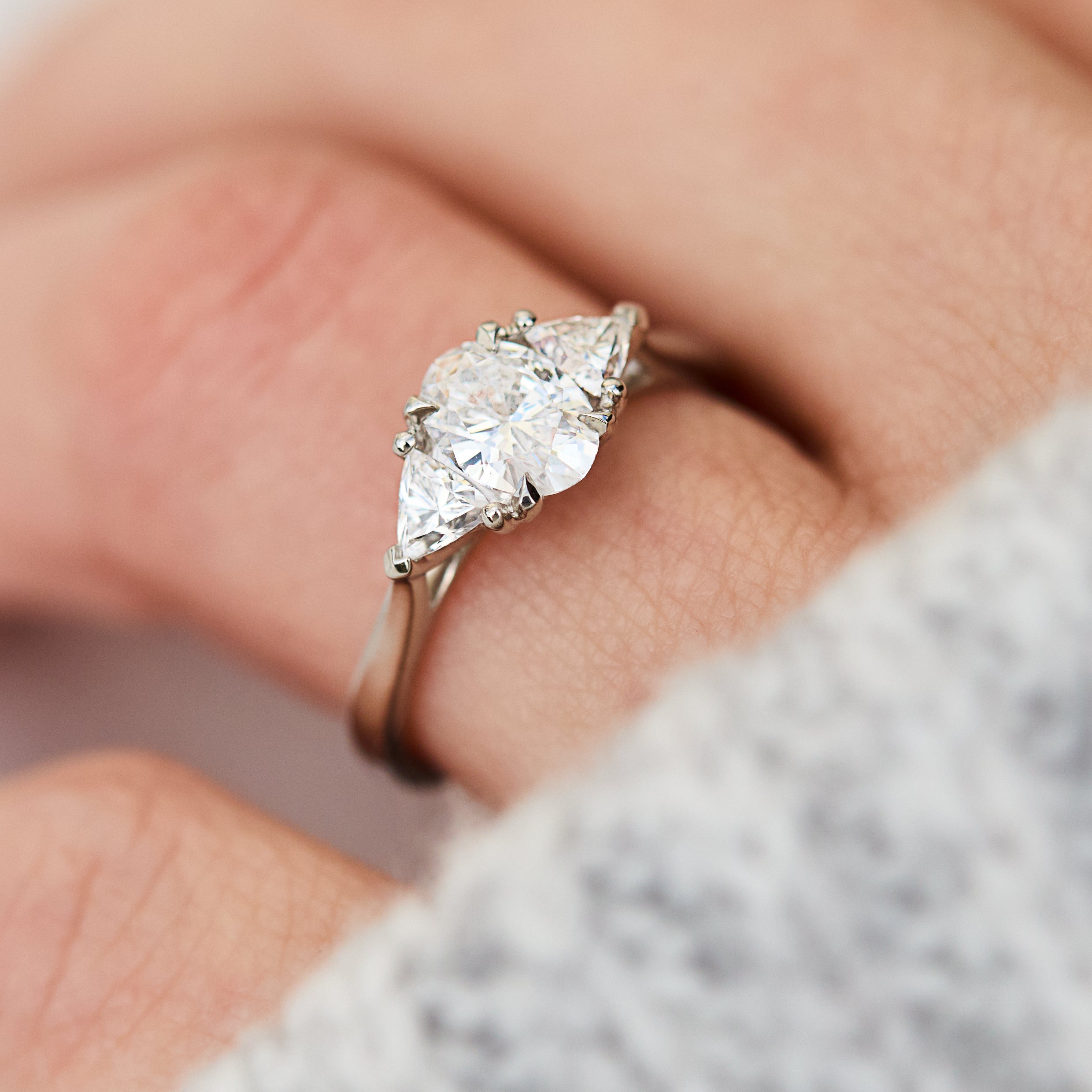 Oval Lab-Grown Engagement Ring Trilogy