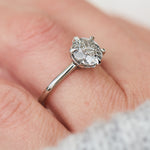 round brilliant cut salt and pepper diamond solitaire ring