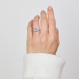 Pear Shape Blue Sapphire Engagement Ring, Luna Setting