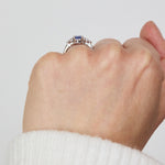 Pear Shape Blue Sapphire Engagement Ring, Luna Setting