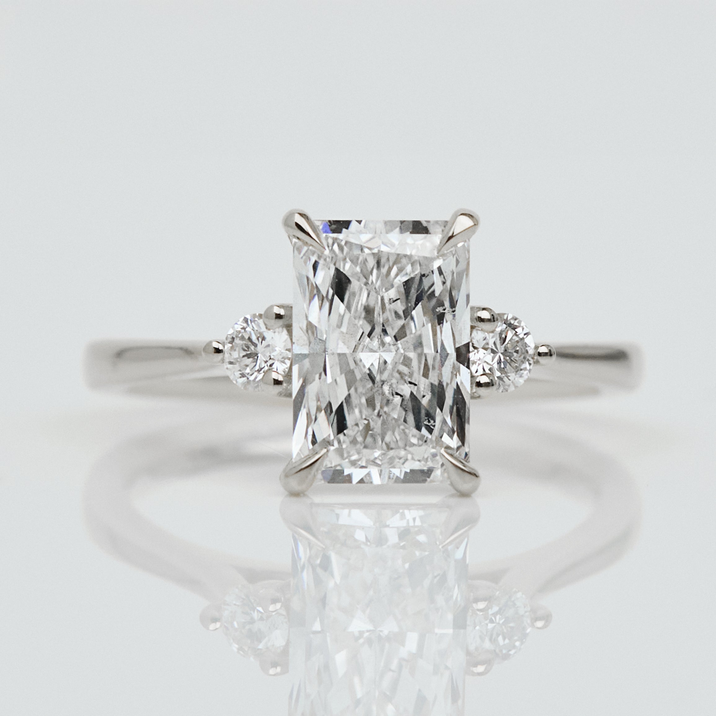 Platinum Radiant Cut Lab-Grown Diamond Engagement Ring